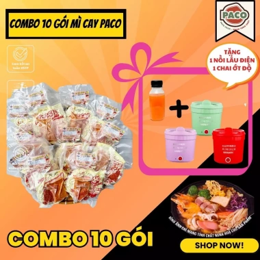 Combo Kèm Nồi Lẩu Điện 10 Gói Mì Cay + Bột Súp Độc Quyền Paco - Chuẩn Vị Quán, Tiện Lợi Nấu Tại Nhà 249.000₫ 2