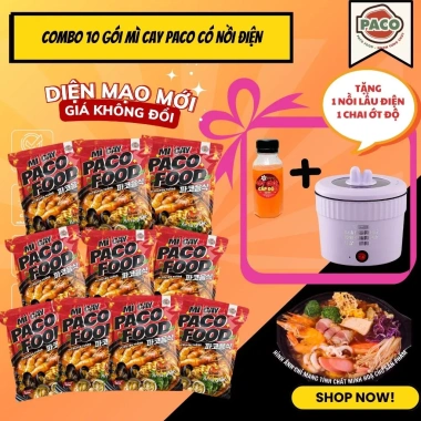 Combo Kèm Nồi Lẩu Điện 10 Gói Mì Cay + Bột Súp Độc Quyền Paco - Chuẩn Vị Quán, Tiện Lợi Nấu Tại Nhà 249.000₫ 8