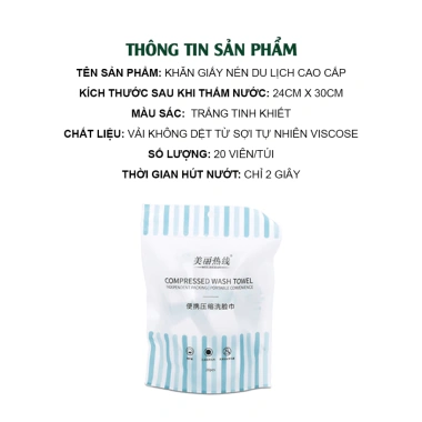 Combo Khăn Giấy Nén Du Lịch Mini + Khăn Vải Không Dệt Nở 2 Giây Giá Đãi 45.876₫