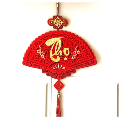 Combo Khánh Quạt Nhung Chữ Tết Phúc Lộc Thọ Đỏ May Mắn - BigLove Giá 29.000 4