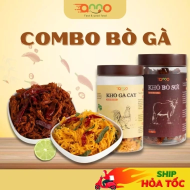 Combo khô gà & khô bò sợi 100g - Giảm giá chỉ 191.000đ, thơm ngon, tiện lợi
