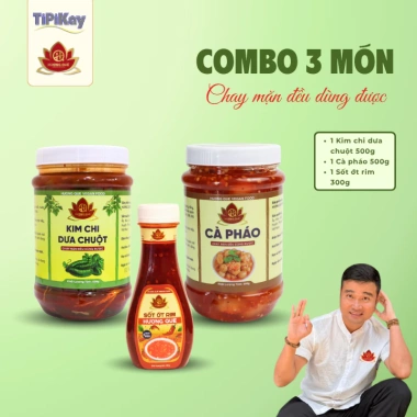 Combo Kim Chi Dưa Chuột 500g+ Cà Pháo 500g+ Sốt Ớt Rim - Giá chỉ 119k TiPiKay Shop