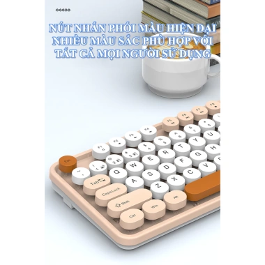 Combo K‑Snake WK300: Bàn phím & chuột không dây, nút tròn, 2.4G + Bluetooth, 554.000₫
