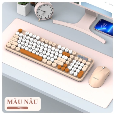 Combo K‑Snake WK300: Bàn phím & chuột không dây, nút tròn, 2.4G + Bluetooth, 554.000₫