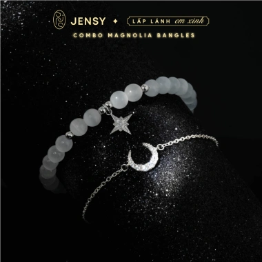 Combo Lắc Tay Trăng Sao Đá Opal Bạc 925 Cao Cấp JENSY Magnolia - Vòng Tay Nữ Ưu Đãi 746k