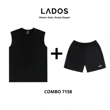 Combo LADOS-7.158 áo thun tanktop 3 lỗ + short đùi dù nam - Thể thao, chạy bộ, gym - 199.000₫