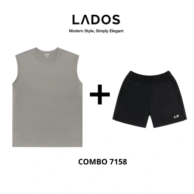 Combo LADOS-7.158 áo thun tanktop 3 lỗ + short đùi dù nam - Thể thao, chạy bộ, gym - 199.000₫
