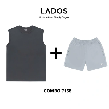 Combo LADOS-7.158 áo thun tanktop 3 lỗ + short đùi dù nam - Thể thao, chạy bộ, gym - 199.000₫