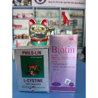 Combo Lcystin + Biotin 60 viên - Mọc tóc, cứng móng nhanh, giá chỉ 210.000 VND
