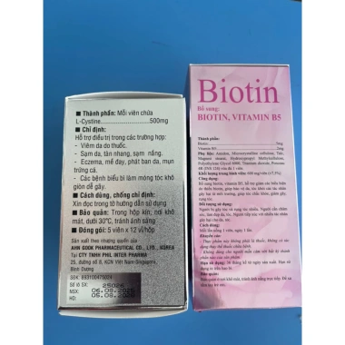 Combo Lcystin + Biotin 60 viên - Mọc tóc, cứng móng nhanh, giá chỉ 210.000 VND