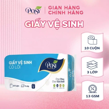 Combo Live Kol 3 Bịch Giấy Vệ Sinh Posy 10 Cuộn 3 Lớp Lõi/Không Lõi - 260k 3
