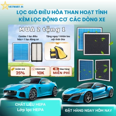 Combo Lọc Gió Điều Hòa PM2.5 Than - Lọc Bụi, Động Cơ Vinal và Viemart Jsc 85.100đ