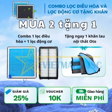 Combo Lọc Gió Điều Hòa PM2.5 Than - Lọc Bụi, Động Cơ Vinal và Viemart Jsc 85.100đ 2