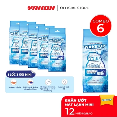 Combo lốc khăn ướt mini WAKE-UP 12 miếng 3 gói - mát lạnh, khử mùi, tiện du lịch thể thao, giá ưu đãi 84.000₫ 9 Combo lốc khăn ướt mini WAKE-UP 12 miếng 3 gói - mát lạnh, khử mùi, tiện du lịch thể thao, giá ưu đãi 84.000₫ 9