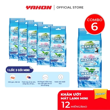 Combo lốc khăn ướt mini WAKE-UP 12 miếng 3 gói - mát lạnh, khử mùi, tiện du lịch thể thao, giá ưu đãi 84.000₫ 10 Combo lốc khăn ướt mini WAKE-UP 12 miếng 3 gói - mát lạnh, khử mùi, tiện du lịch thể thao, giá ưu đãi 84.000₫ 10