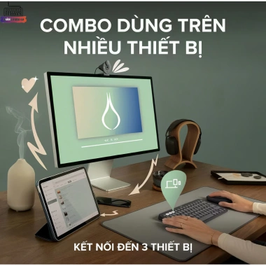 Combo Logitech K380s + M350s Bluetooth - Bàn phím yên tĩnh, chuột di động, Easy‑Switch, giảm giá 444k 2