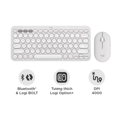 Combo Logitech K380s + M350s Bluetooth - Bàn phím yên tĩnh, chuột di động, Easy‑Switch, giảm giá 444k 5