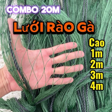 Combo lưới rào gà 10-20m lưới quay gà vịt, giàn leo, rào sân, giá 69.860 VND