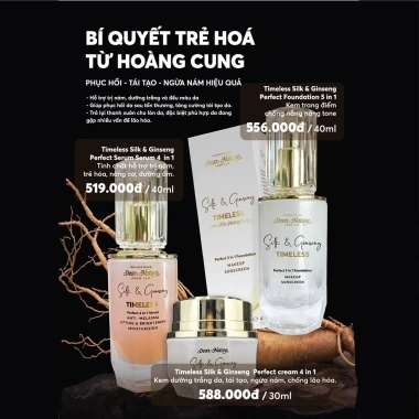 Combo Lưu Giữ Thanh Xuân Timeless Silk & Ginseng Dear Nature – Kem Dưỡng, Serum Ngừa Nám, Kem Nền giảm 22%