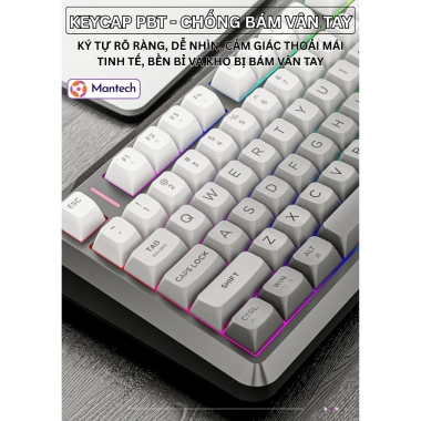 Combo Mantech M75 Silent Không Dây Bluetooth 2.4GHz + Chuột LED RGB Pin Sạc Siêu Trâu Giá 489.000₫