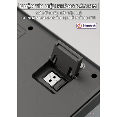 Combo Mantech M75 Silent Không Dây Bluetooth 2.4GHz + Chuột LED RGB Pin Sạc Siêu Trâu Giá 489.000₫
