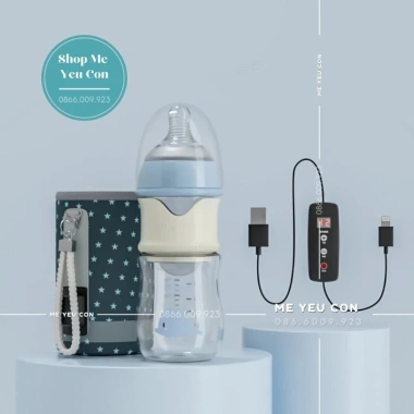 Combo Máy Hâm Sữa + Bình Sữa 2 Ngăn Thông Minh - Giá 425k, Lợi Ích Pha Sữa 2