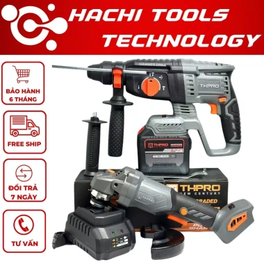 Combo Máy Khoan Bê Tông TH2.606PRO và Máy Mài F1 Pin 20Cell - Động Cơ Lõi Đồng, Giá 1.192.000 VNĐ