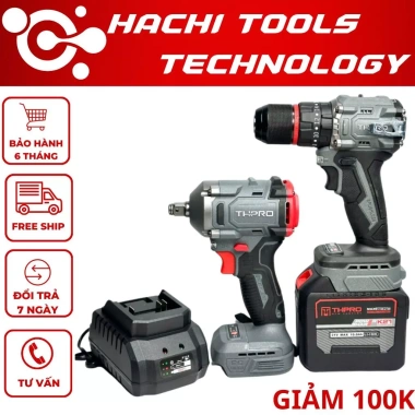 Combo Máy Khoan TH7.721AK và Siết Bulong TH6.360AK Sạc Động Cơ Không Chổi Than