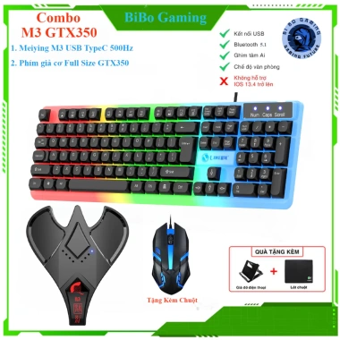 Combo Meiying M3 Bộ chuyển đổi gaming Bluetooth 5.1 dây 500Hz bàn phím GTX350 tặng chuột 369.000₫ 10