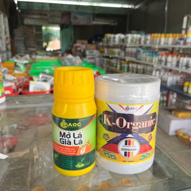 Combo Mở lá AOC + K-aaaroganic - Mở lá cực nhanh, đồng loạt, xanh lá, dày lá, chuyển lụa nhanh - Giá chỉ 109.000 VND