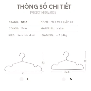 Combo móc treo quần áo nhôm chịu tải, chống thời tiết, đa năng bảo vệ áo - 70.000₫