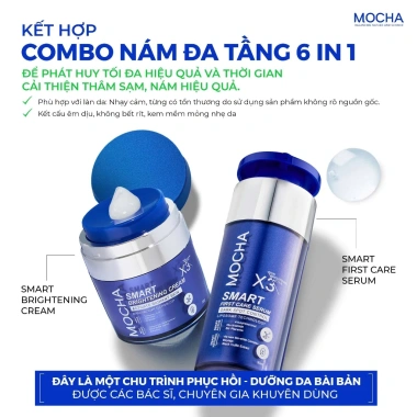 Combo MOCHA Smart Brightening Cream & First Care Serum - Mua 2 Tặng 2 Sáng Da, Giá 592.557₫ 6 Combo MOCHA Smart Brightening Cream & First Care Serum - Mua 2 Tặng 2 Sáng Da, Giá 592.557₫ 6