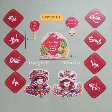 Combo Nam Châm Tết - Giá 30k - Vạn Sự Như Ý, Dán Tủ Lạnh, Bảng Từ, Lớp Học