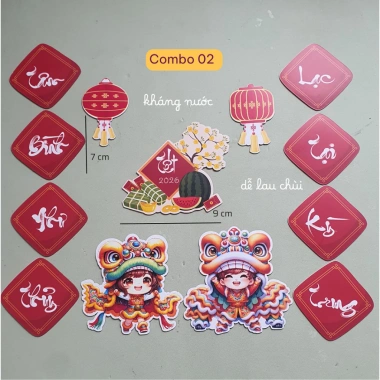 Combo Nam Châm Tết - Giá 30k - Vạn Sự Như Ý, Dán Tủ Lạnh, Bảng Từ, Lớp Học