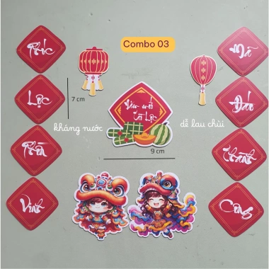 Combo Nam Châm Tết - Giá 30k - Vạn Sự Như Ý, Dán Tủ Lạnh, Bảng Từ, Lớp Học
