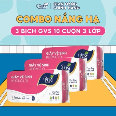 Combo Nắng Hạ 03 Bịch Giấy Vệ Sinh Posy 10 Cuộn 3 Lớp Mềm Mịn Tiết Kiệm 193.500₫