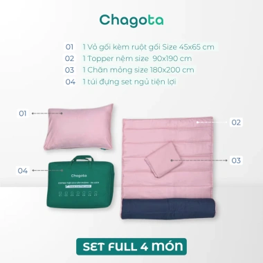 Combo Nệm Văn Phòng Chagota Coolnylon Mát Lạnh Dễ Chịu kèm Chăn Mỏng và Gối Nằm giá 400.000 VND 2
