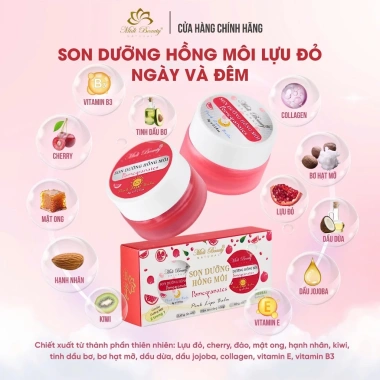 Combo Ngày Đêm Son Dưỡng Môi Thuần Chay 10g và Son Lựu Đỏ 6g Midi Beauty Natural - 155k 4