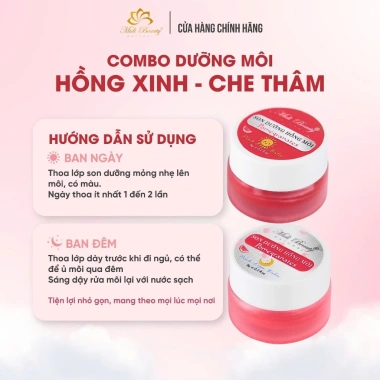 Combo Ngày Đêm Son Dưỡng Môi Thuần Chay 10g và Son Lựu Đỏ 6g Midi Beauty Natural - 155k 5