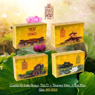 Combo Ngự Trà Cung Đình Nguyễn: 4 Hộp Trà Quà Tặng 40g, Giá Ưu Đãi 470.000₫