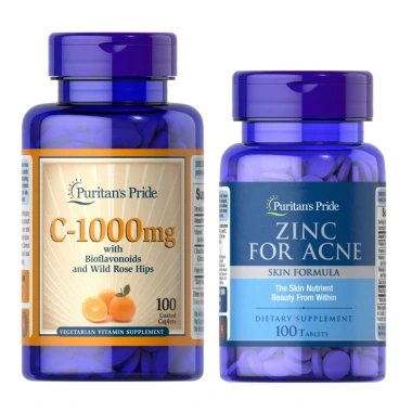 Combo Ngừa Mụn Zinc + Vitamin C Puritan's Pride - Giảm Mụn, Mờ Thâm, 449.000 VND 9