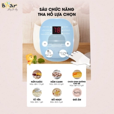 Combo Nồi Nấu Chậm Bear 0.8L + Máy Xay Ăn Dặm 0.3L - Nấu nhanh, Xay mịn, 1.047.000 VND 3