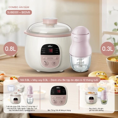 Combo Nồi Nấu Chậm Bear 0.8L + Máy Xay Ăn Dặm 0.3L - Nấu nhanh, Xay mịn, 1.047.000 VND 10