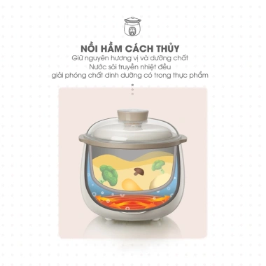 Combo Nồi Nấu Chậm Bear 0.8L + Máy Xay Ăn Dặm Bear D02Q1 Cầm Tay Bé – 1.115.000 VND 3