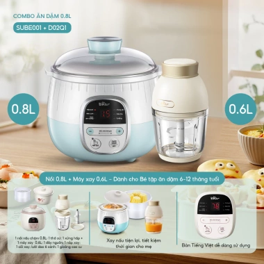 Combo Nồi Nấu Chậm Bear 0.8L + Máy Xay Ăn Dặm Bear D02Q1 Cầm Tay Bé – 1.115.000 VND 9