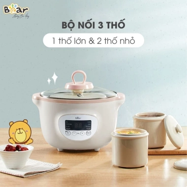 Combo Nồi Nấu Chậm Bear 1.6L và Máy Xay Ăn Dặm Bear 4H02S Tiết kiệm an toàn cho bé 2