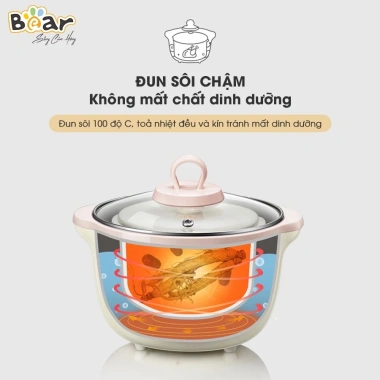 Combo Nồi Nấu Chậm Bear 1.6L và Máy Xay Ăn Dặm Bear 4H02S Tiết kiệm an toàn cho bé 3