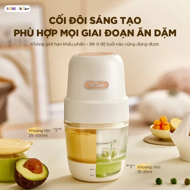 Combo Nồi Nấu Chậm Bear 1.6L và Máy Xay Ăn Dặm Bear 4H02S Tiết kiệm an toàn cho bé 7