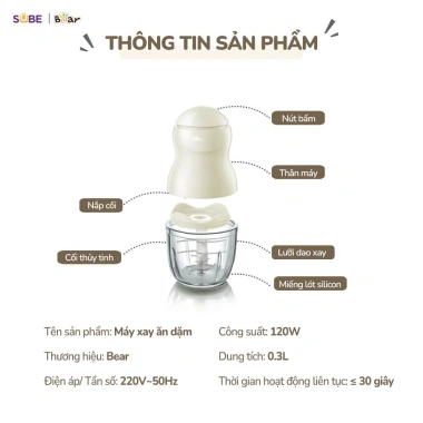 Combo Nồi Nấu Chậm BEAR 4H10E 1L + Máy Xay Ăn Dặm B03V8 0.3L - Tiết kiệm cho Mẹ Bé, Giá ưu đãi 1.153.000đ 9
