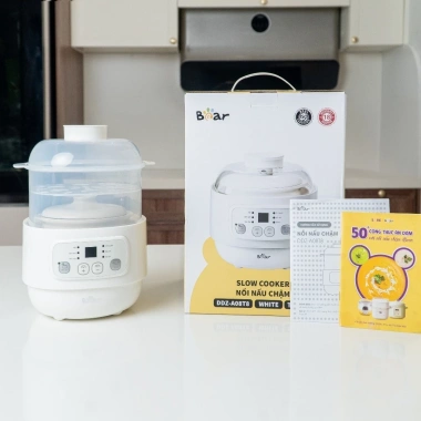 Combo Nồi Nấu Chậm Bear A08T8 0.8L - Máy Xay Ăn Dặm CH-5H02D24 0.3L - Giá chỉ 984.000 VND, tiết kiệm đa năng
